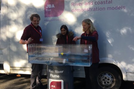 Primary pupils learn about rivers, engineered structures and flooding