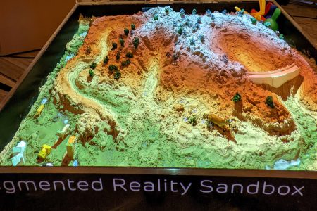 Augmented reality sandbox at Kendal Mountain Festival